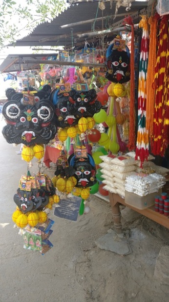 Masks that are hung outside the houses